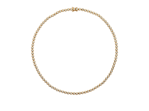 Bezel Set Round Diamond Tennis Necklace