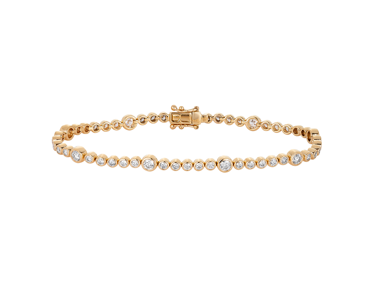 Graduated Diamond Bezel Set Bracelet