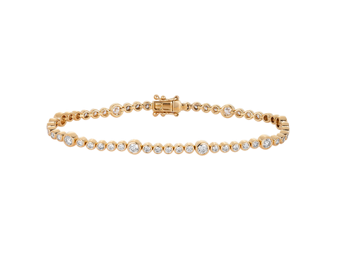 Graduated Diamond Bezel Set Bracelet