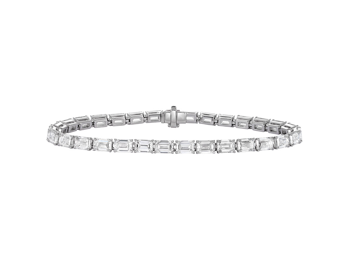 15ct Emerald Cut Diamond Tennis Bracelet