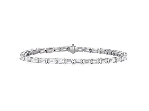 15ct Emerald Cut Diamond Tennis Bracelet