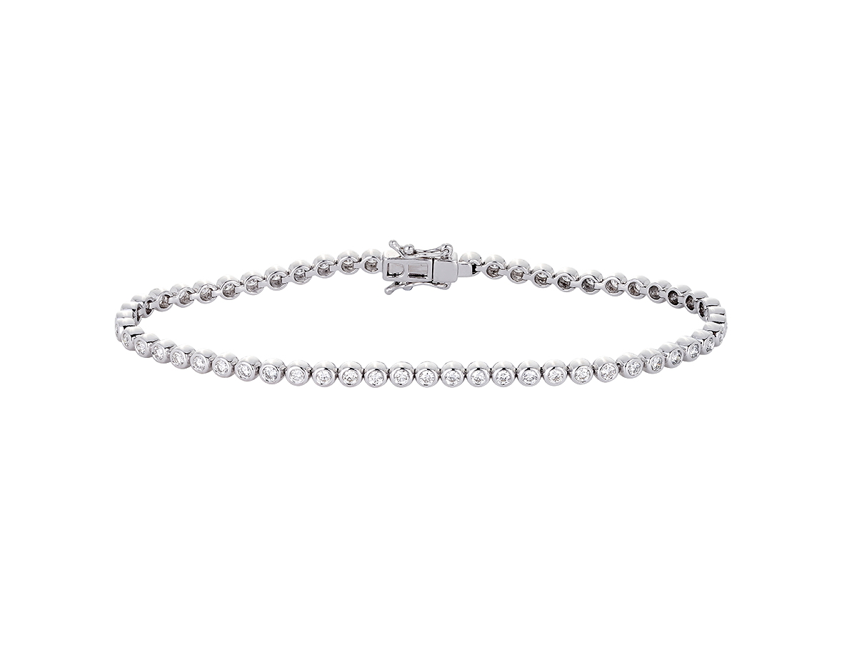 Classic Diamond Bezel Set Bracelet | Petit