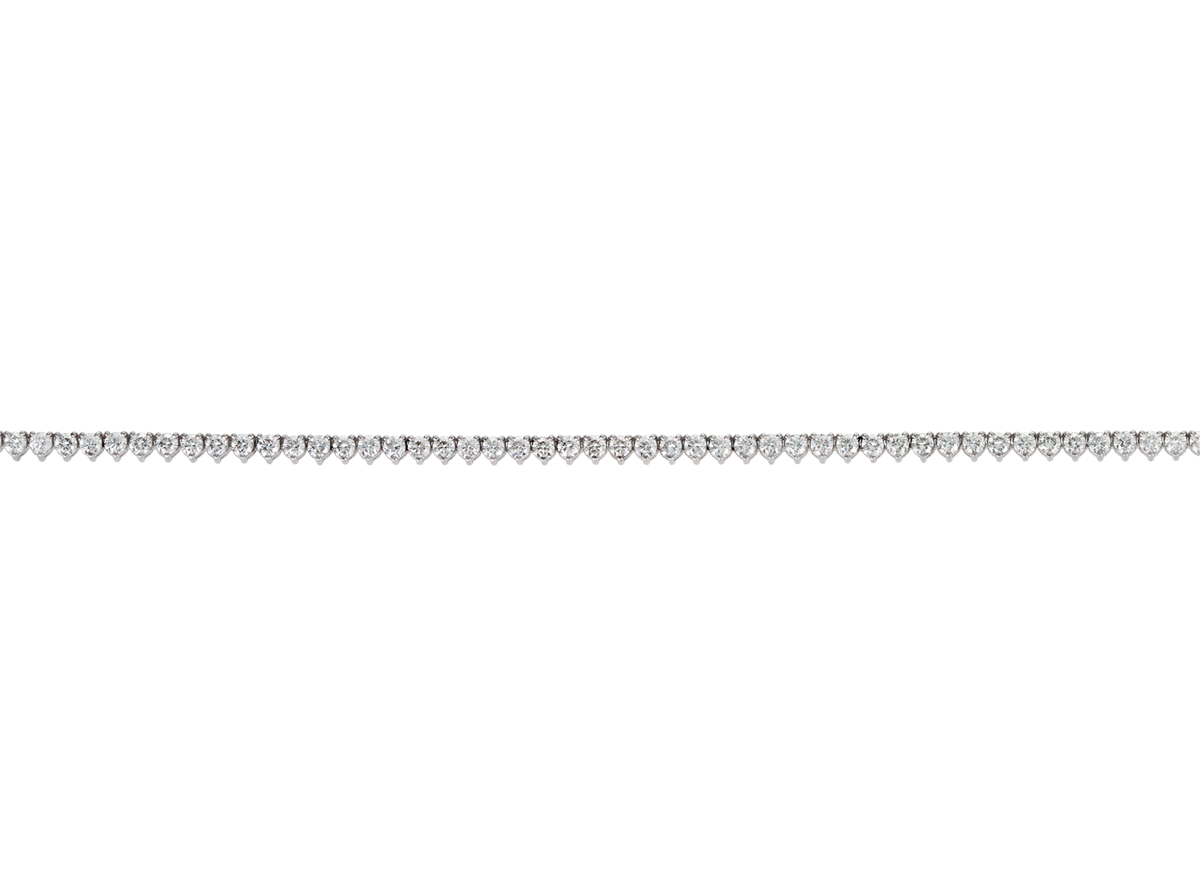 Tri Claw Diamond Tennis Necklace