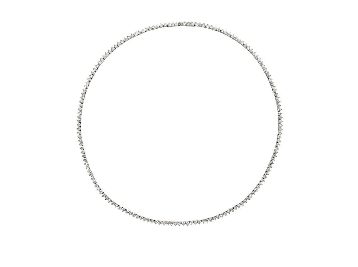 Tri Claw Diamond Tennis Necklace