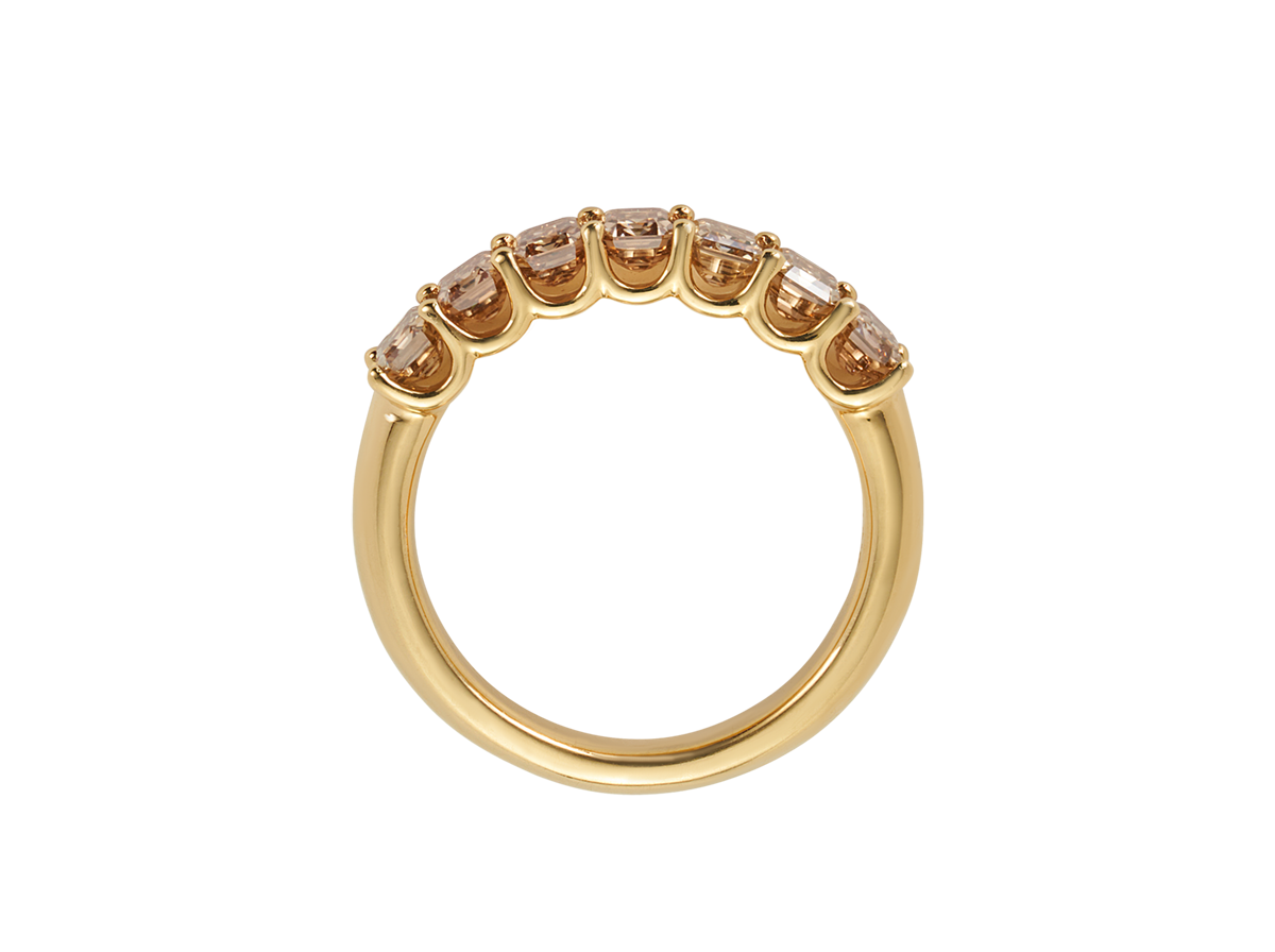 Emerald Cut Champagne Diamond Band