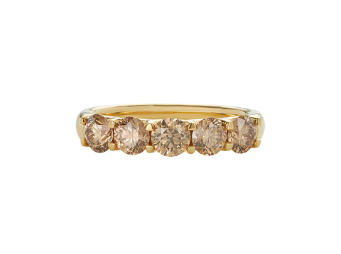 A.G 1.5ct round brilliant cut champagne diamond eternity band.
