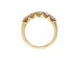 Front view of A.G 1.5ct round brilliant cut champagne diamond eternity band.