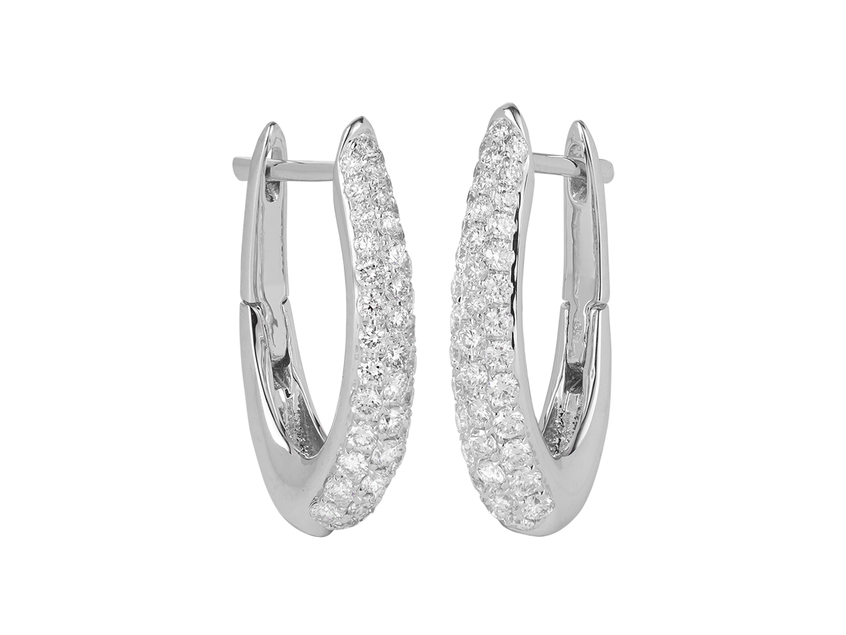 Pave Diamond Hoops