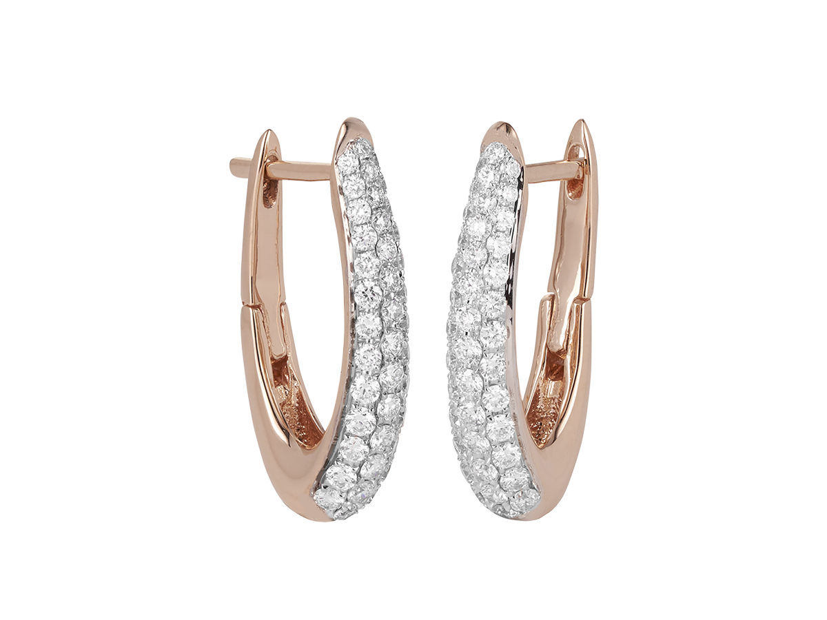 Pave Diamond Hoops