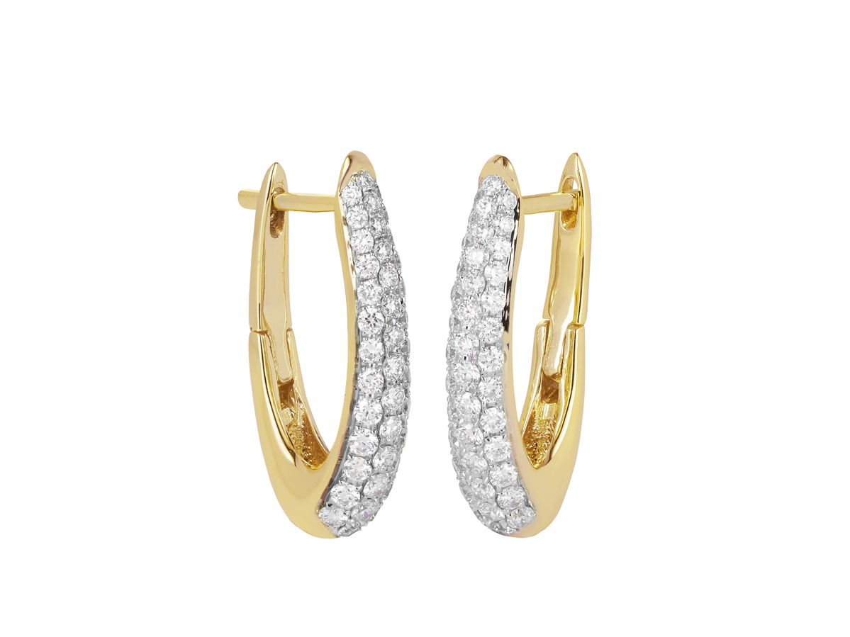 Pave Diamond Hoops