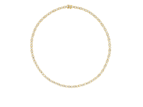 Diamond Duo Bezel Set Tennis Necklace