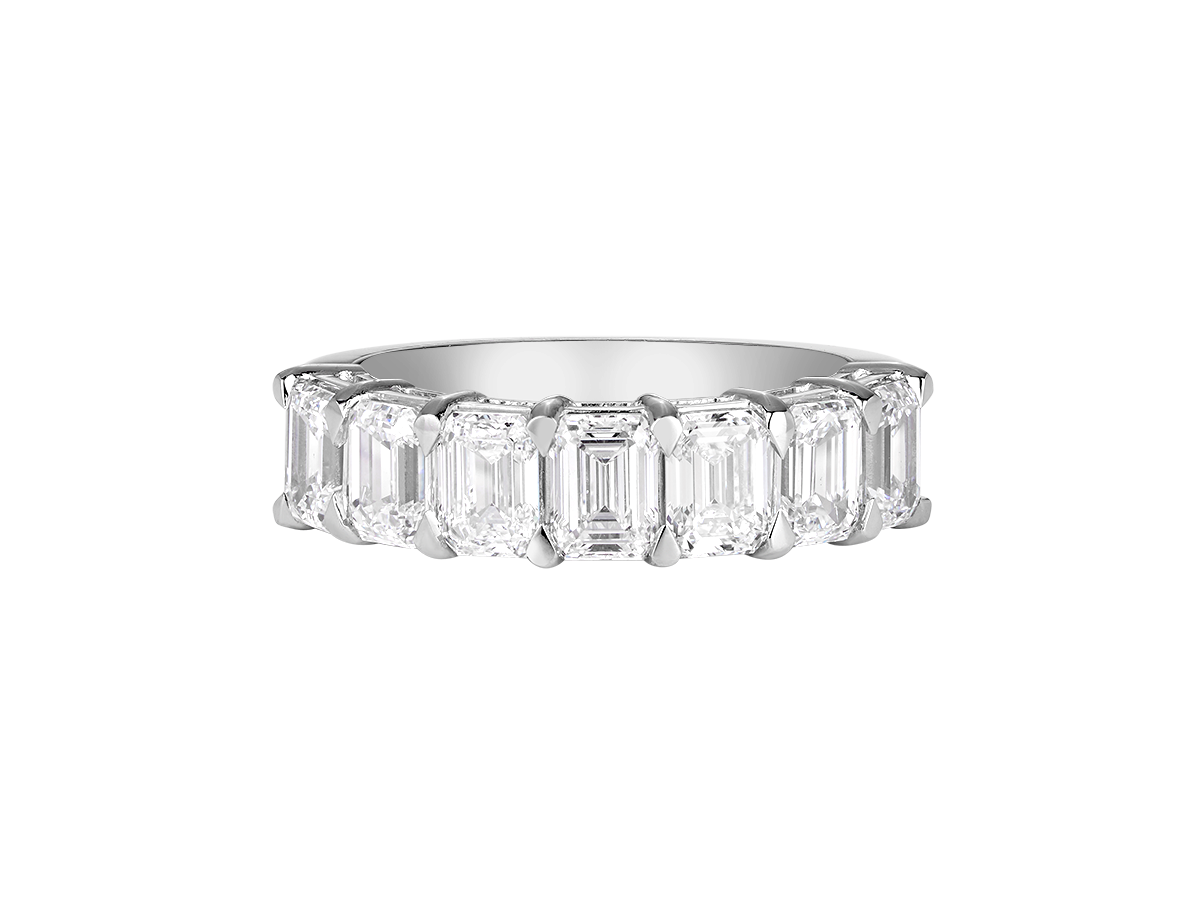 Emerald Cut Diamond Half Band