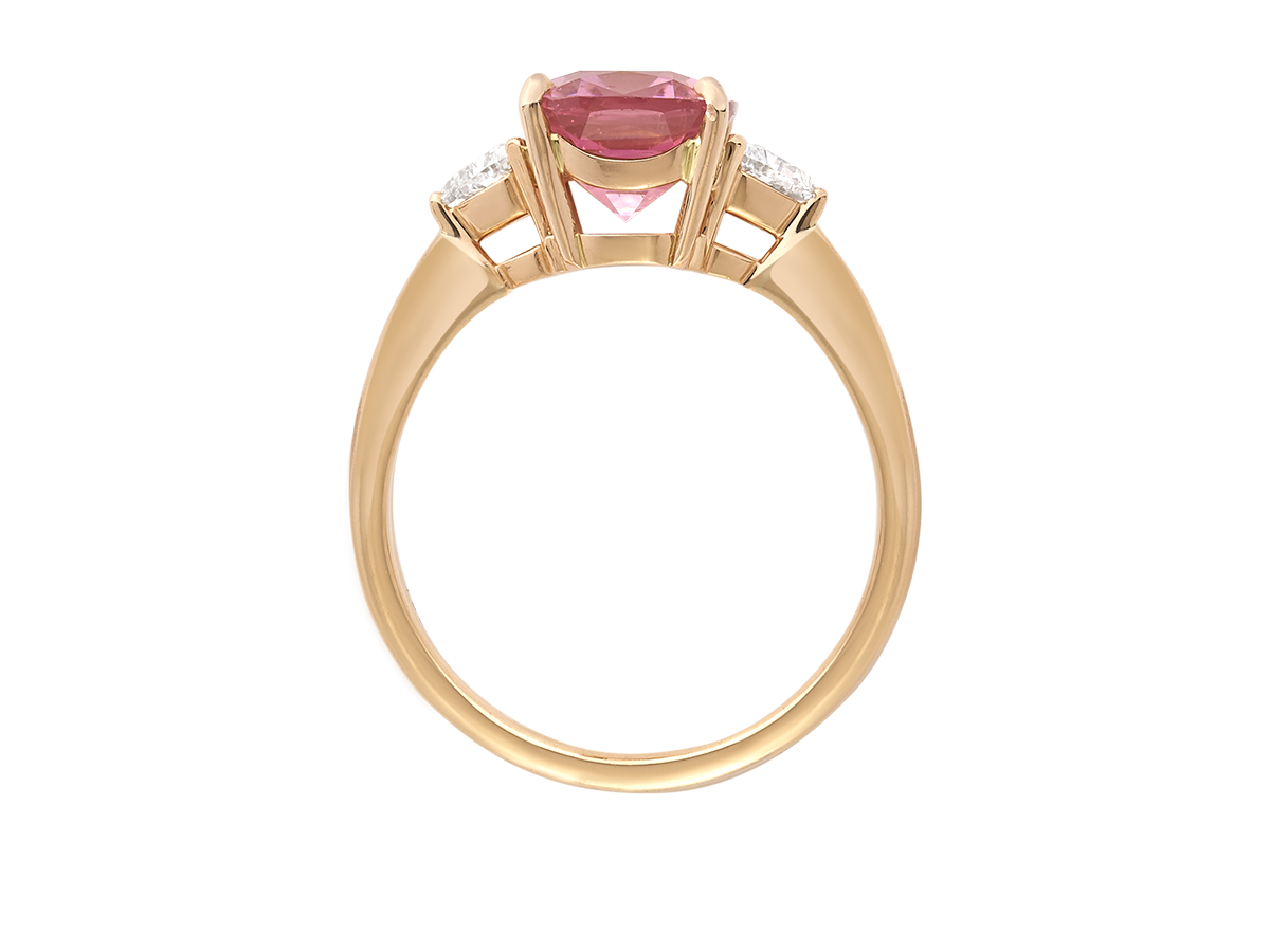 Pink Tourmaline Trilogy Ring