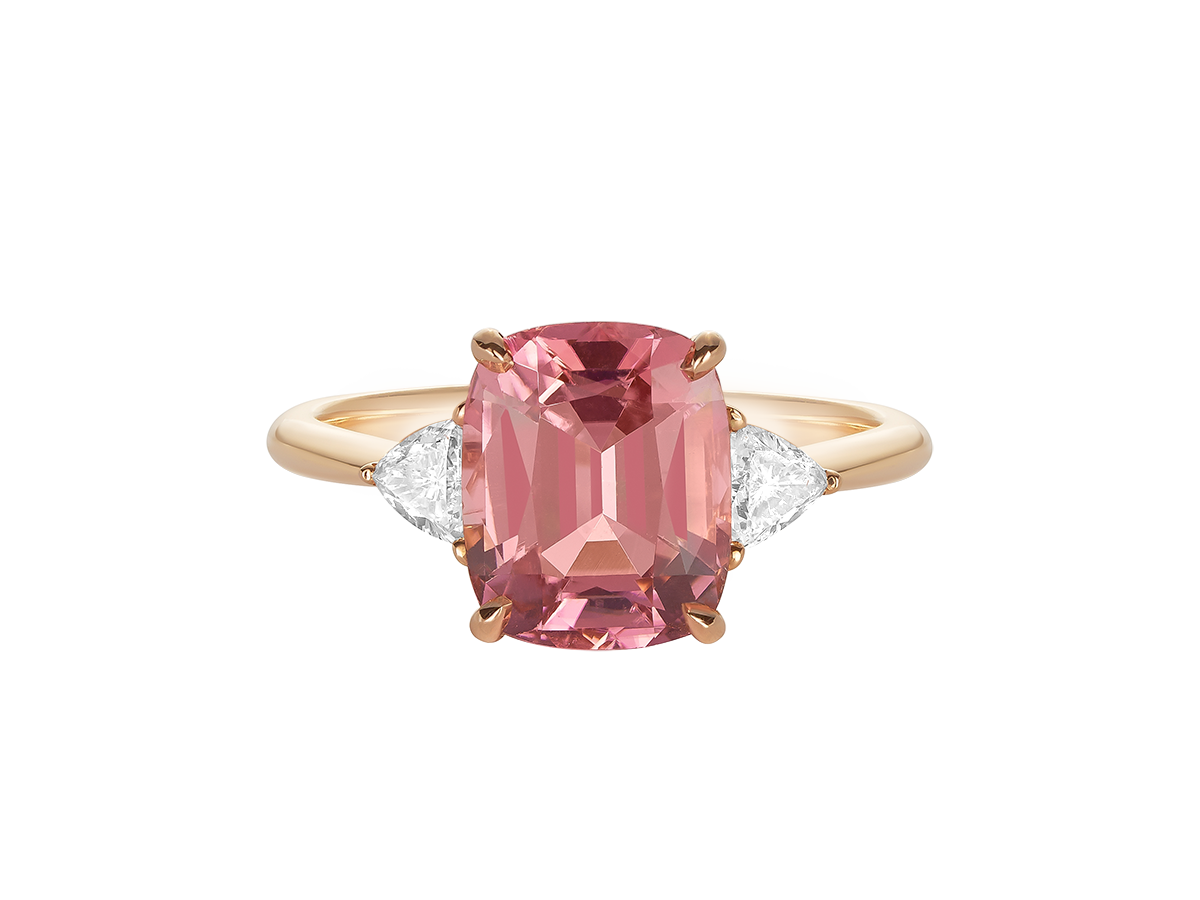Pink Tourmaline Trilogy Ring