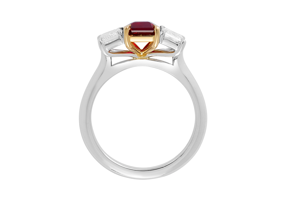 Ruby and Diamond Trilogy Ring