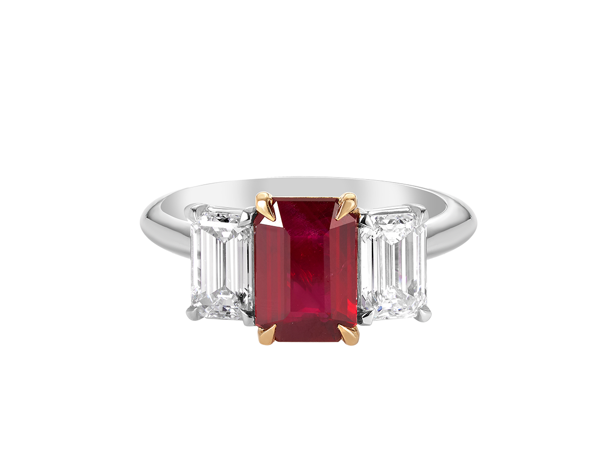 Ruby and Diamond Trilogy Ring