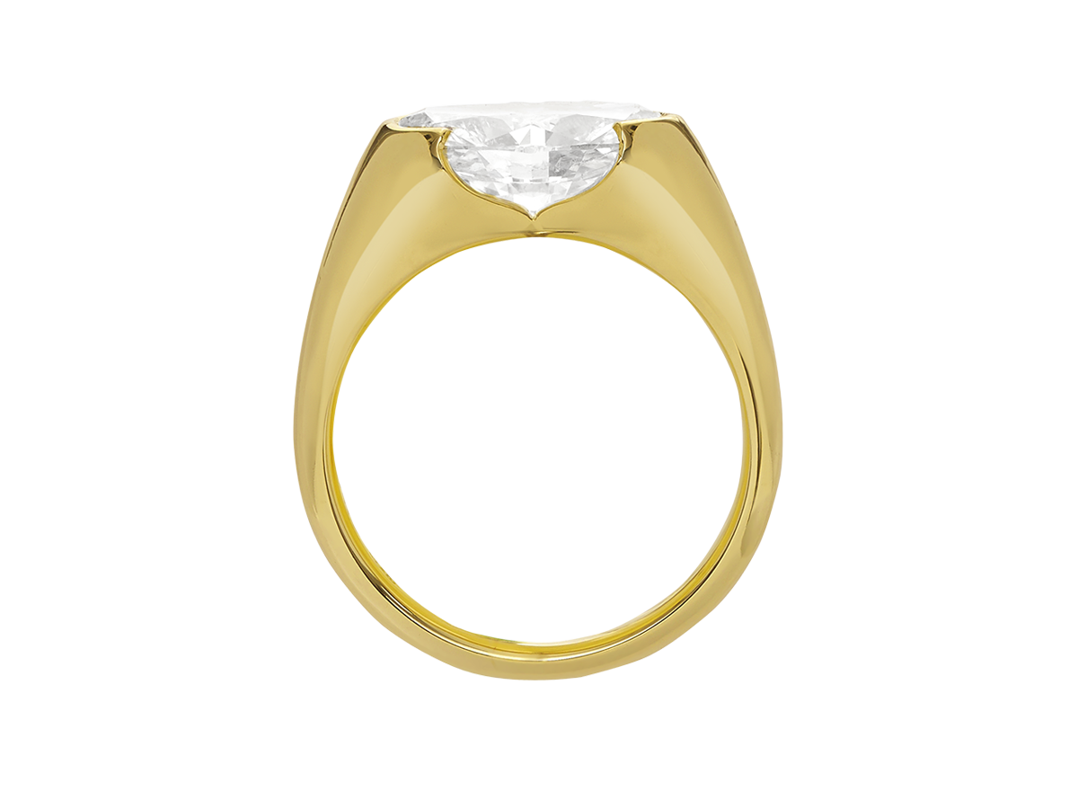 Oval Diamond Signet Ring
