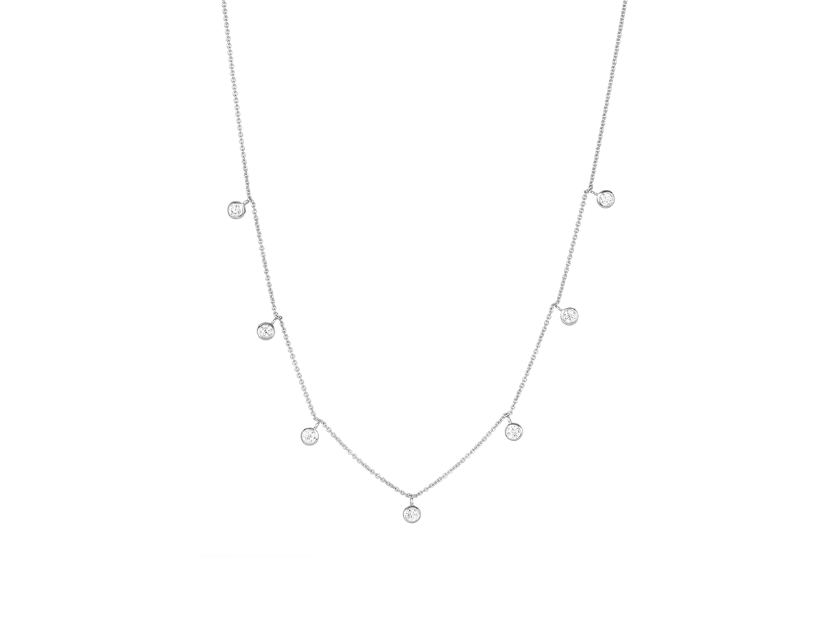 Diamond Drop Necklace | White