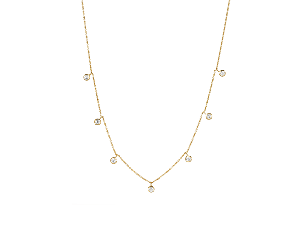 Diamond Drop Necklace | Yellow