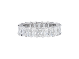 A.G Designer Jeweller signature share claw style radiant cut diamond eternity band.