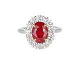 A.G ruby and diamond cluster ring