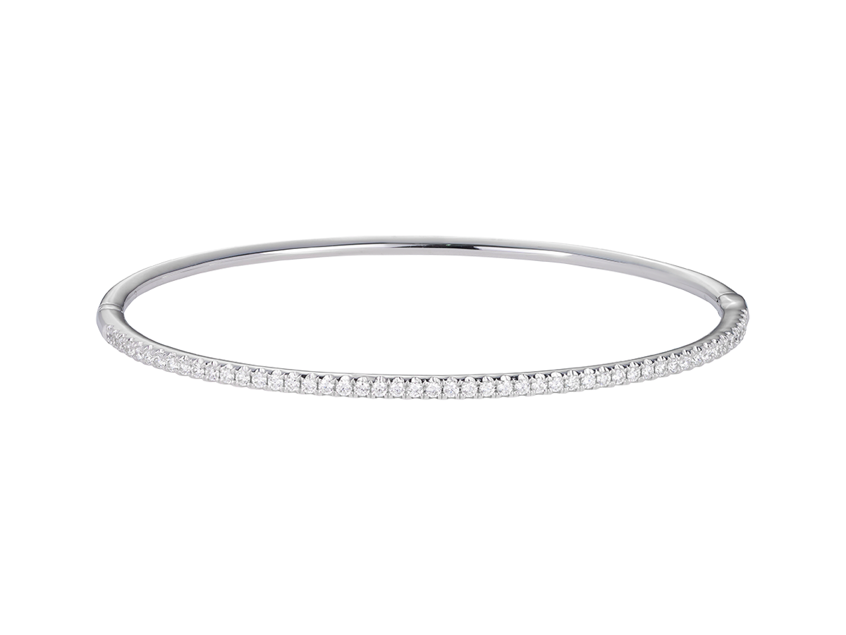 Diamond Pave Bangle | White