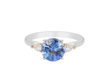 Round Ceylon Blue Sapphire Ring