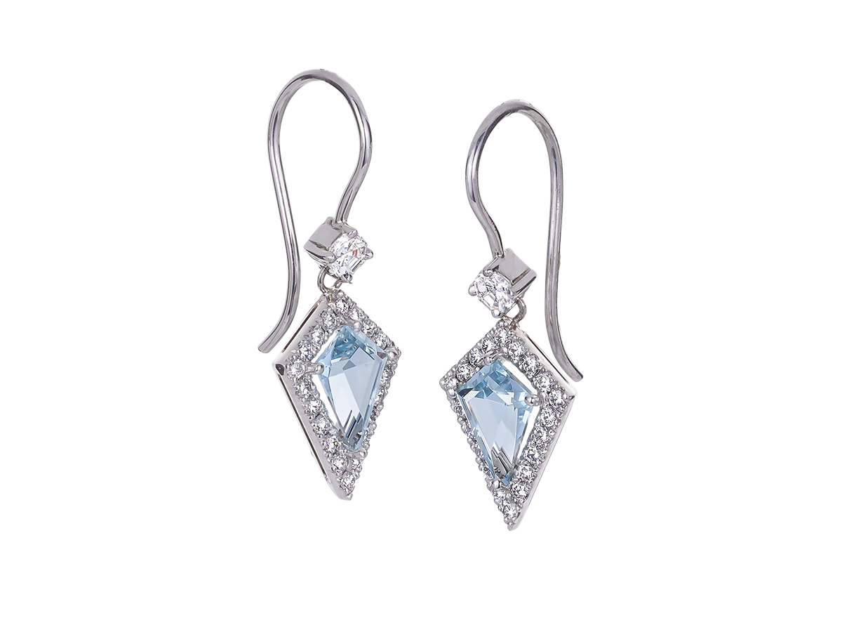 Aquamarine Kite Earrings
