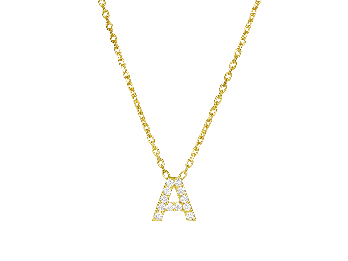 Petit Diamond Letter Necklace