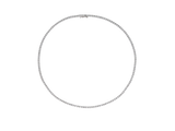 A.G Designer Jeweller classic four claw set diamond tennis necklace with round cut diamonds in white gold.