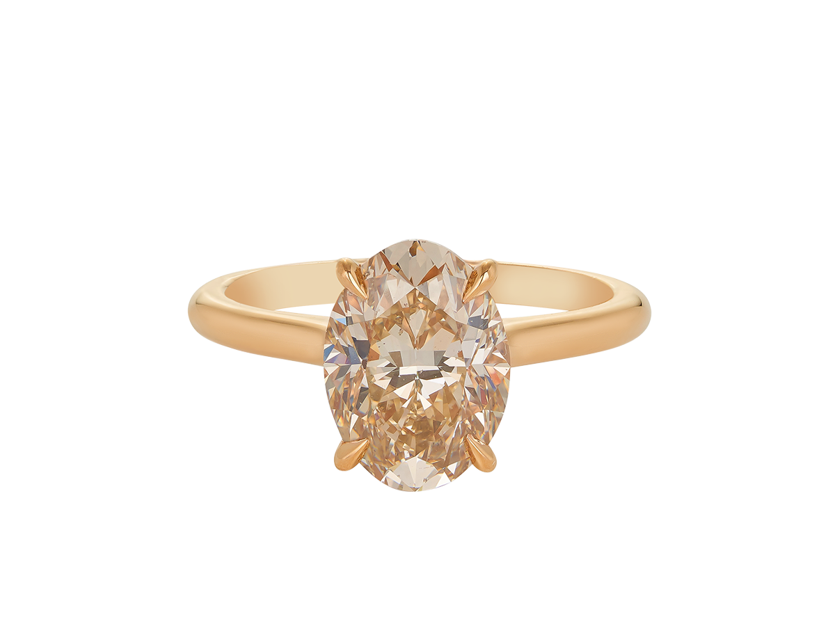 Champagne Oval Cut Solitaire