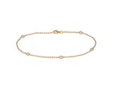A.G Designer Jeweller signature diamond chain bracelet featuring round brilliant cut diamonds set in 18ct yellow gold fine chain.