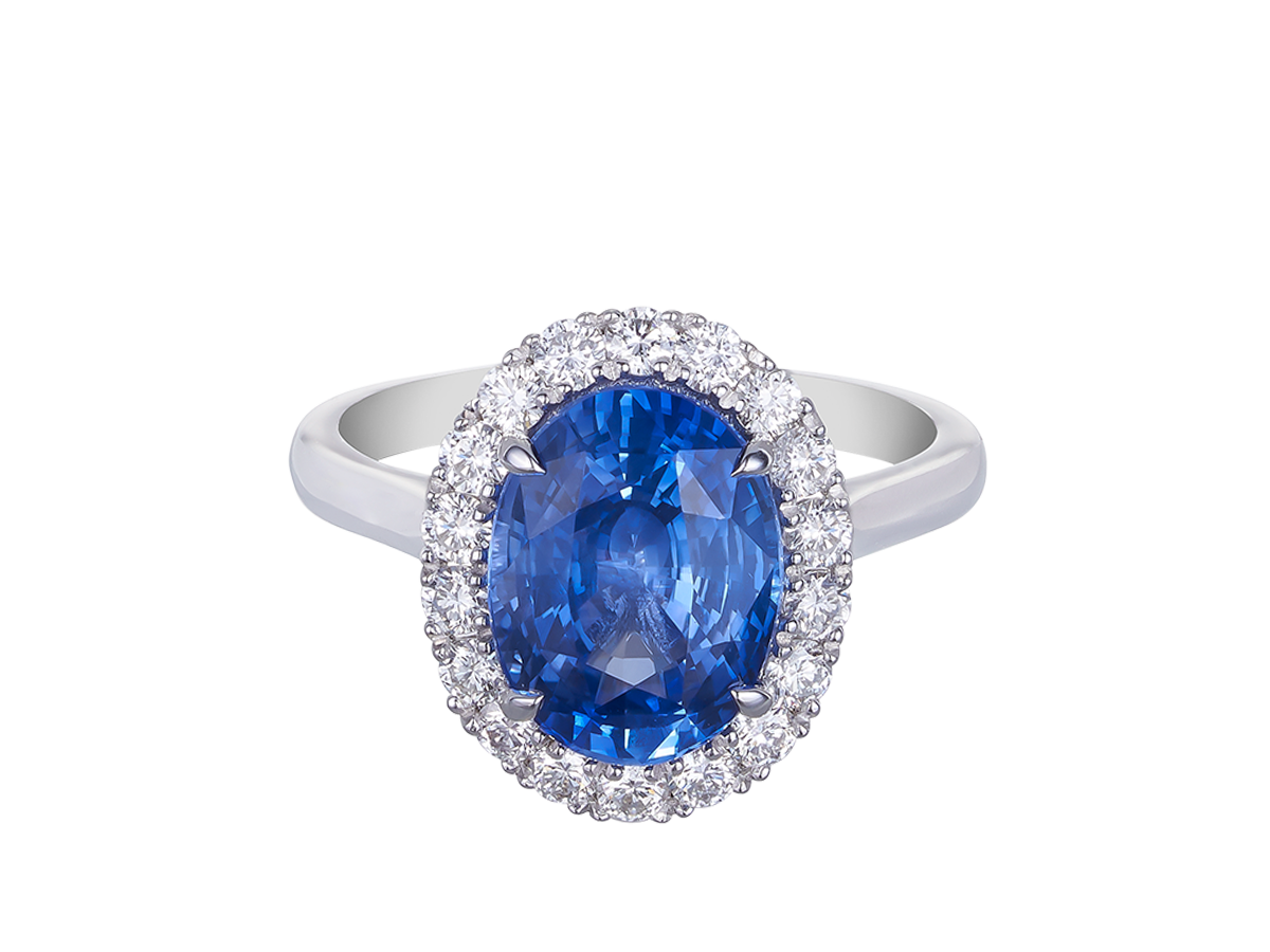 Oval Ceylon Blue Sapphire Ring