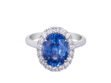 Oval Ceylon Blue Sapphire Ring