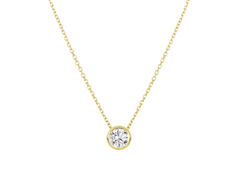 Diamond Bezel Set Pendant | Yellow