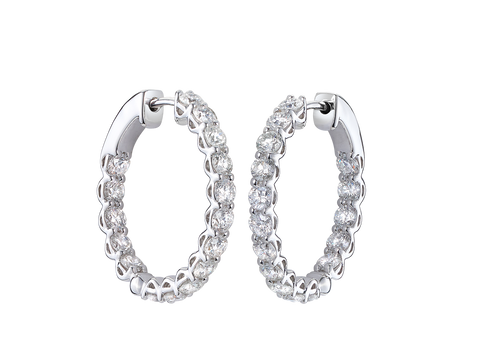 Diamond Scallop Hoops | Moyen