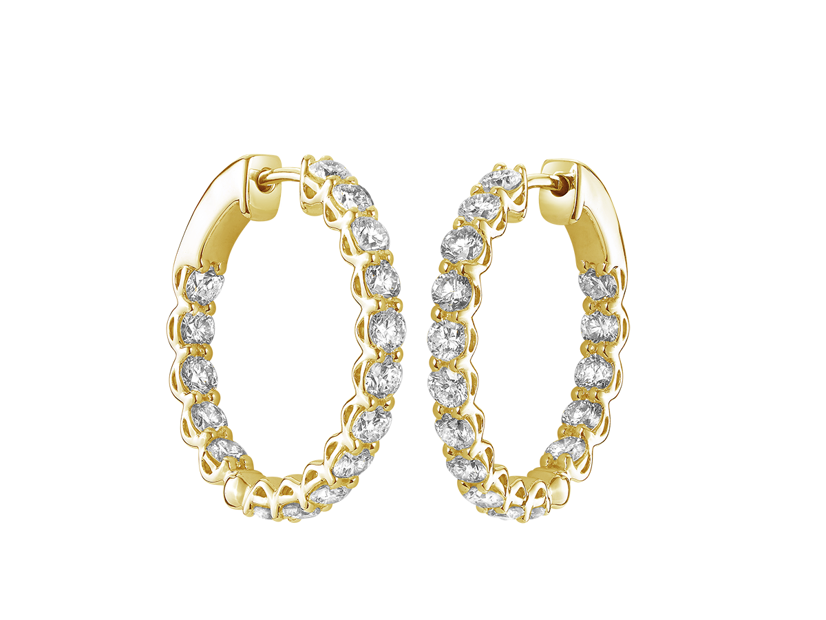 Diamond Scallop Hoops | Moyen