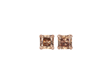 A.G Designer Jeweller custom designed stud earrings with champagne diamonds in rose gold.