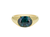A.G custom signet ring with a Royal green sapphire.