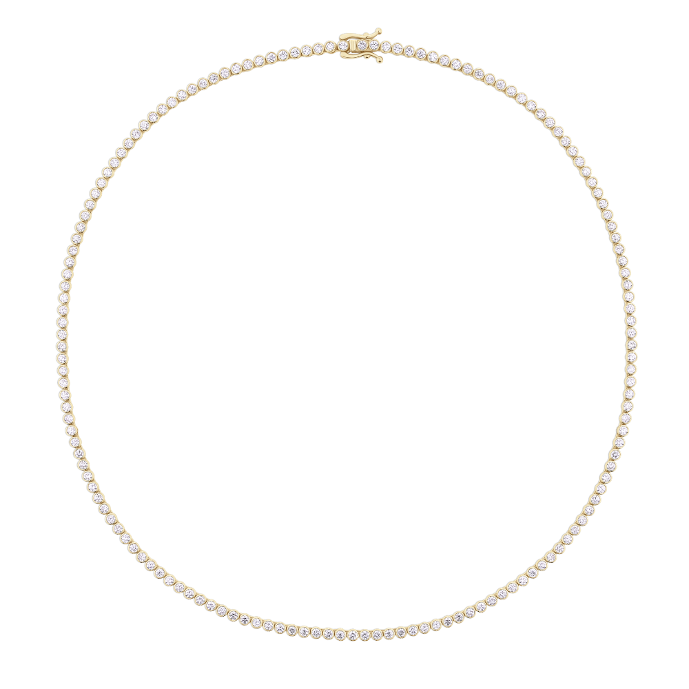 Diamond Bezel Tennis Necklace in 18ct Yellow Gold