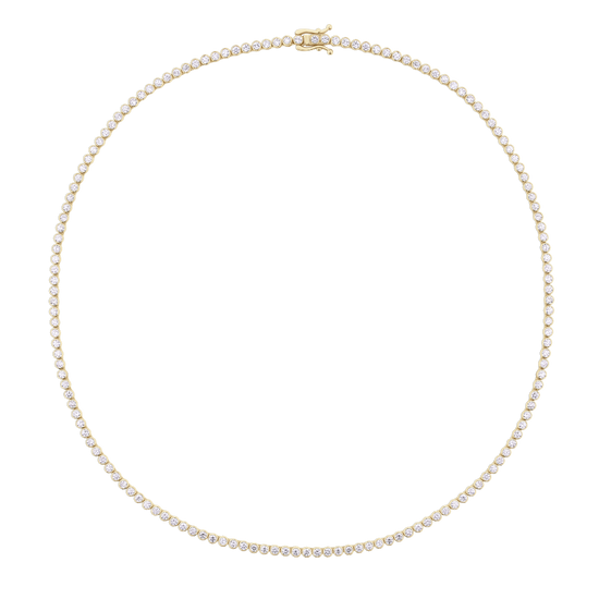 Diamond Bezel Tennis Necklace in 18ct Yellow Gold
