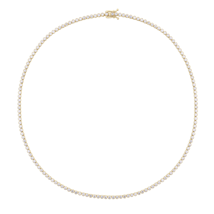 Diamond Bezel Tennis Necklace in 18ct Yellow Gold