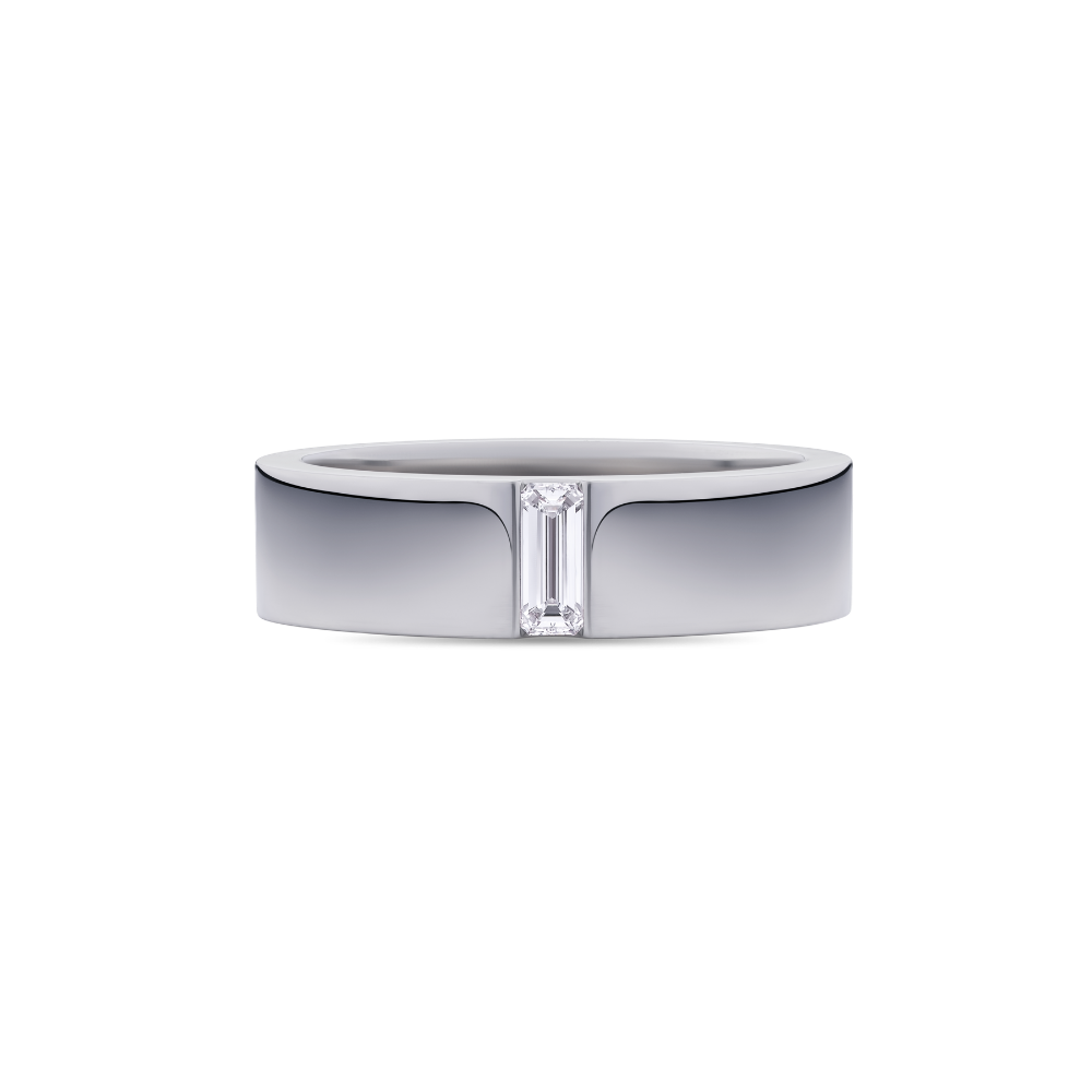 Mens Diamond Signet Ring in Platinum