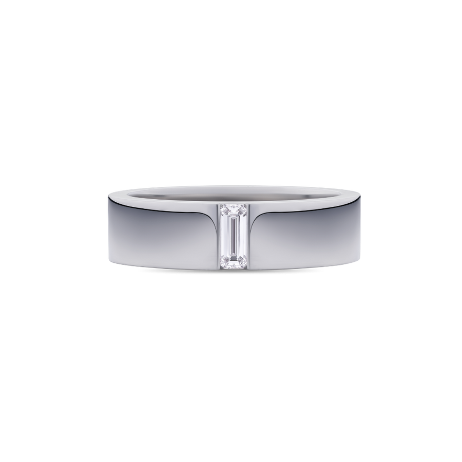 Mens Diamond Signet Ring in Platinum