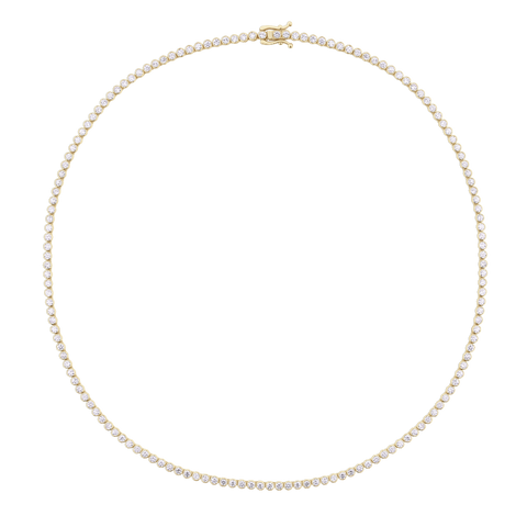 Diamond Bezel Tennis Necklace in 18ct Yellow Gold