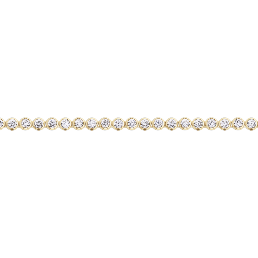 Diamond Bezel Tennis Necklace in 18ct Yellow Gold