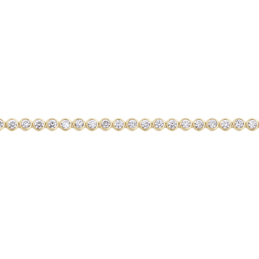 Diamond Bezel Tennis Necklace in 18ct Yellow Gold