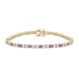 Multicoloured Sapphire and Diamond Tennis Bracelet