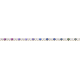 Multicoloured Sapphire and Diamond Tennis Bracelet