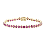 Bezel Set Ruby Tennis Bracelet in 18ct Yellow Gold